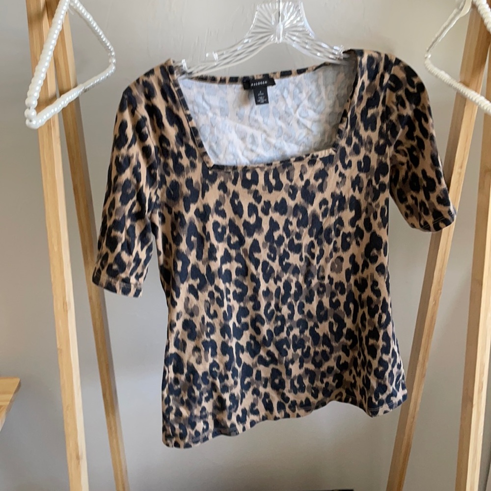 Halogen Leopard Print Top  Small Petite